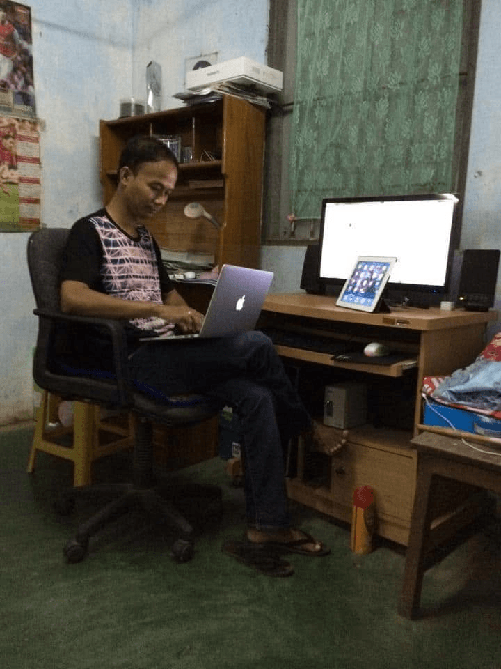 Teacher preparing lessons